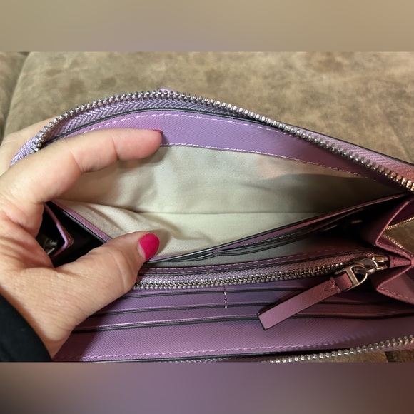 Tory Burch Purple Continental Saffiano Leather Wallet/Wristlet - Picture 10 of 14